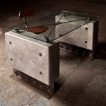 "Bunker Grade Concrete & Steel Desk" "by Brutal Design"