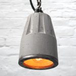 "Concrete Pendant lamp with hanging chain" "By Brutal Design"