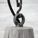 "Concrete Pendant lamp S-hook & eye nut close-up view" "By Brutal Design"