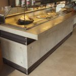 Polished Concrete and steel up-stand and bar counter for cooler unit