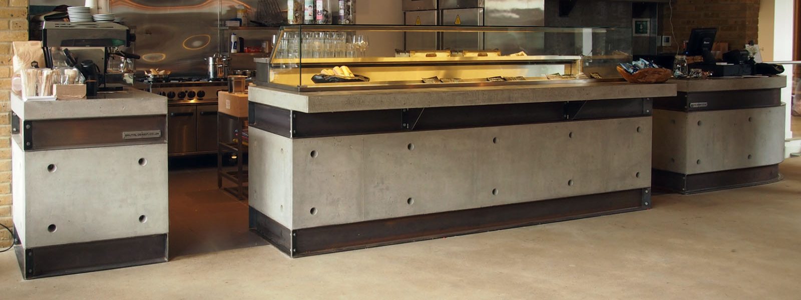 Polished Concrete worktops and countertop installations at The Lodge.Space