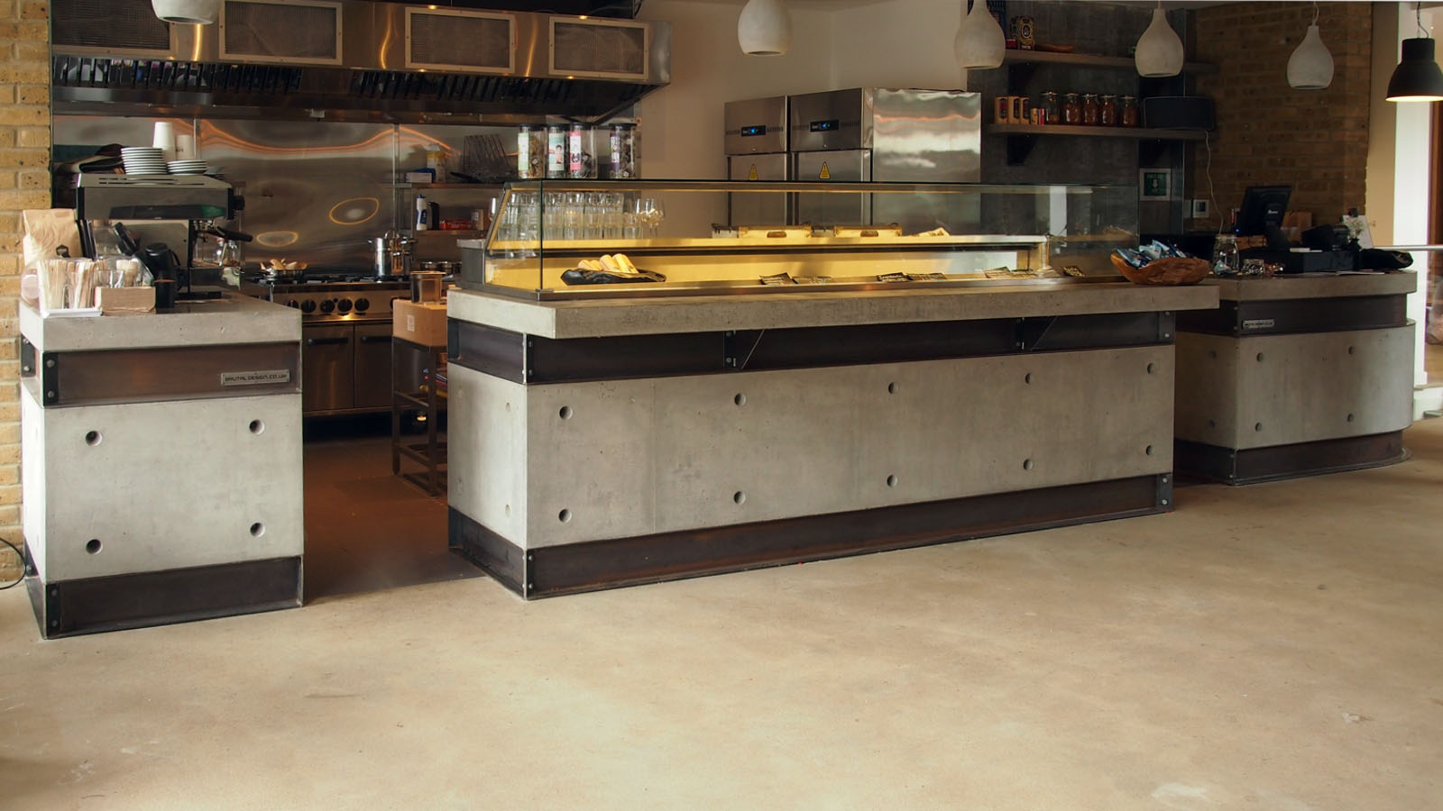 Polished Concrete worktops and countertop installations at The Lodge.Space