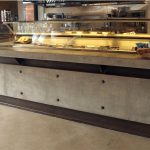 Polished Concrete and steel up-stand and bar counter for cooler unit