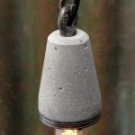 "Industrial concrete and steel exposed bulb pendant light" "by Brutal Design"