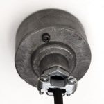 "Raw iron Industrial Galvanised Conduit Ceiling Rose with cable grip"