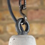 "Concrete and Steel Pendant Light hanging eye, S-hook and chain detail"""by Brutal Design"