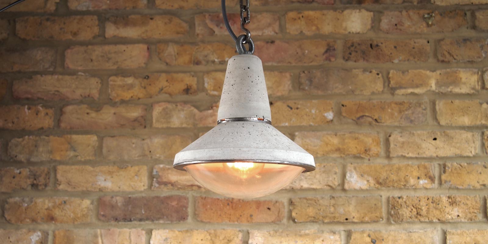 "Concrete Pendant Light""Concrete light with glass dome lens" " by Brutal Design"