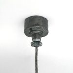 "Industrial ceiling rose with cable grip clamp""Also available with hanging hook" "By Brutal Design"