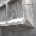 "High relief concrete wall tile corner detail" "by Brutal Design"