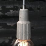 "Concrete bare bulb pendant light fitting" "by Brutal Design"