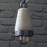 UF-One-X-Industrial concrete and steel exposed bulb pendant by Brutal Design London"