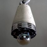 UF-One-X-Industrial concrete and steel exposed bulb pendant by Brutal Design London"