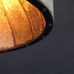 "'LUNAR' Concrete and steel pendent lamp internal detail" "by Brutal Design"